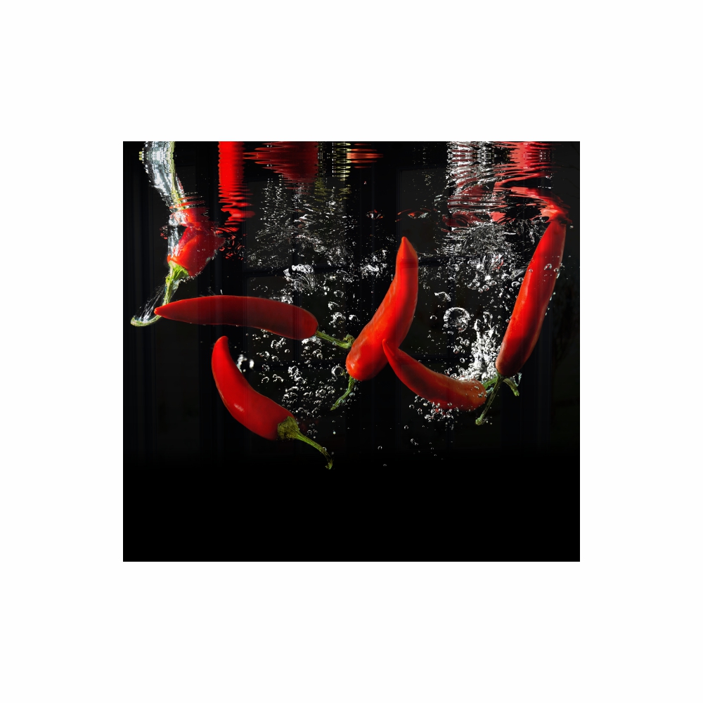 Decorative Glass Wall Tile (598 X 650 X 6mm) Chilli