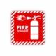 Red Fire Extinguisher Symbolic Sign on White ACP (150 x 150mm)