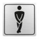 Gents Toilet Symbolic Sign - Black Printed on Brushed Aluminium ACP (150 x 150mm)