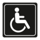 Disabled Toilet Symbolic Sign - White Printed on Black ACP (150 x 150mm)