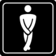 Gents Toilet Symbolic Sign - White Printed on Black ACP (150 x 150mm)