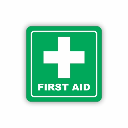 Green First Aid Symbolic Sign - Printed on White ACP (150 x 150mm)