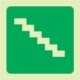 Photoluminescent 190MM Safety Sign - E16-Running Man+Stairs Going Down+Arrow Right