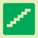 Photoluminescent 190MM Safety Sign - E17-Arrow Left+Stairs Going Down+Running Man
