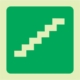 Photoluminescent 190MM Safety Sign - E18-Running Man+Stairs Going Up+Arrow Right