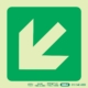 Photoluminescent 190MM Safety Sign - E30-Diagonal Arrow Down AND Left