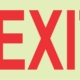 Photoluminescent 190MM Safety Sgn - E4-Exit+Arrow Down
