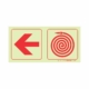 PHOTOLUMINESCENT 190MM SAFETY SIGN - F17-ARROW LEFT+FIRE HOSE REEL