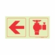 PHOTOLUMINESCENT 190MM SAFETY SIGN - F18-ARROW LEFT+FIRE HYDRANT