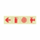 PHOTOLUMINESCENT 190MM SAFETY SIGN - F1-ARROW DOWN + FIRE EXTINGUISHER + FIRE HOSE REEL+FIRE HYDRANT