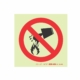 PHOTOLUMINESCENT 190MM SAFETY SIGN - F25-WATER PROHIBITED AS EXTINGUISHING AGENT