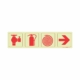 PHOTOLUMINESCENT 190MM SAFETY SIGN - F3-FIRE HYDRANT+FIRE EXTINGUISHER+FORE HOSE REEL+ARROW RIGHT