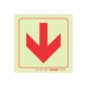 PHOTOLUMINESCENT 190MM SAFETY SIGN - F38-ARROW DOWN
