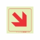 PHOTOLUMINESCENT 190MM SAFETY SIGN - F51-DIAGONAL ARROW DOWN AND RIGHT