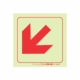 PHOTOLUMINESCENT 190MM SAFETY SIGN - F52-DIAGONAL ARROW DOWN AND LEFT