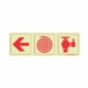 PHOTOLUMINESCENT 190MM SAFETY SIGN - F8-ARROW LEFT+FIRE HOSE REEL+FIRE HYDRANT