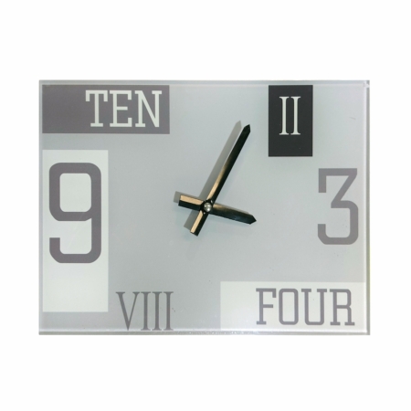 Glass Clock (210 x 300mm - Grey)