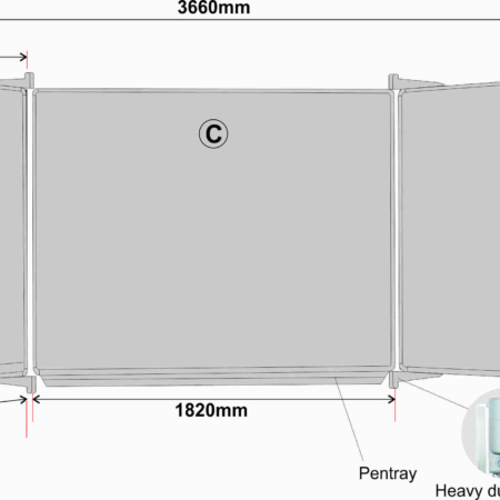 Educational Board Magnetic Whiteboard (1220*1220 - White Squares. Side Panel - Option A)