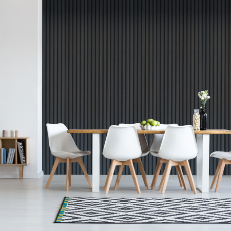 Slatted wall panel 600 x 2400 - Black Wood
