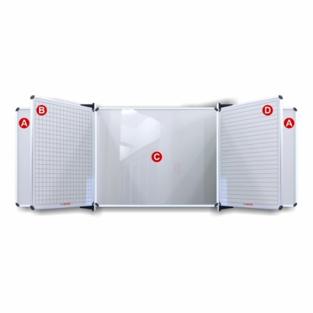 Educational Board Magnetic Whiteboard (1220*1210 - Squares and Lines - Swing Leaf - Option B)