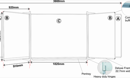 Educational Board Magnetic Whiteboard (1220*910 - Squares and Lines - Swing Leaf - Option B)