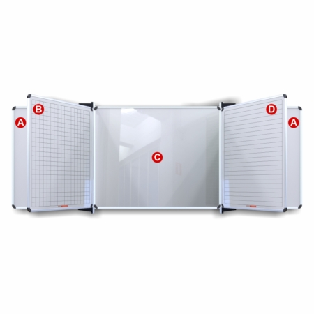 Educational Board Magnetic Whiteboard (2420*1220 - Centre Panel - Option C)